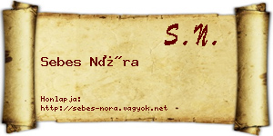 Sebes Nóra névjegykártya