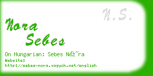nora sebes business card